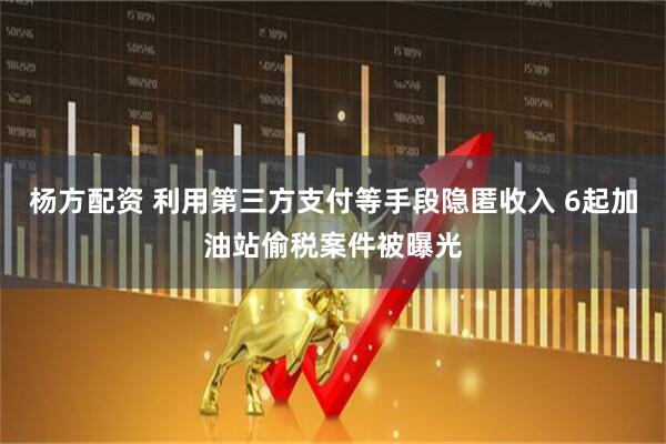 杨方配资 利用第三方支付等手段隐匿收入 6起加油站偷税案件被曝光