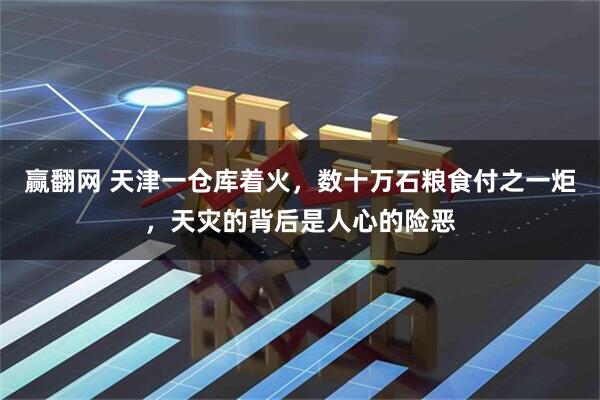 赢翻网 天津一仓库着火，数十万石粮食付之一炬，天灾的背后是人心的险恶