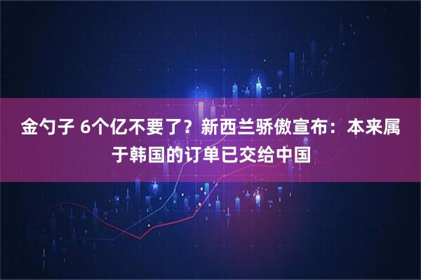 金勺子 6个亿不要了？新西兰骄傲宣布：本来属于韩国的订单已交给中国